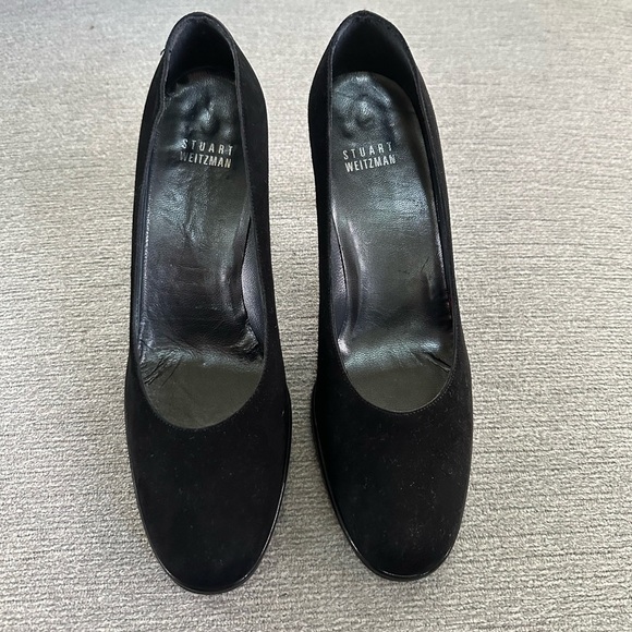 NEW Stuart Weitzman Black Suede Platform Stiletto Pumps Size 7m - Picture 2 of 10